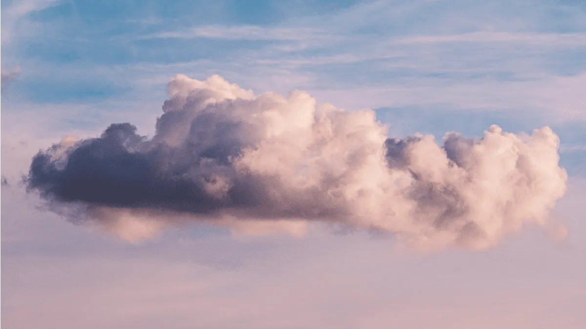 Pink cloud in a blue sky