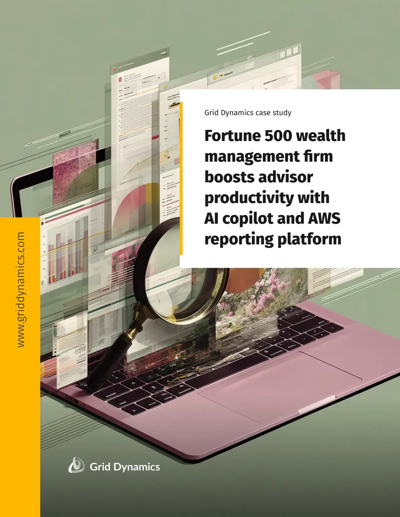 Fortune 500 wealth management firm boosts advisor productivity with AI copilot and AWS reporting platform case study cover
